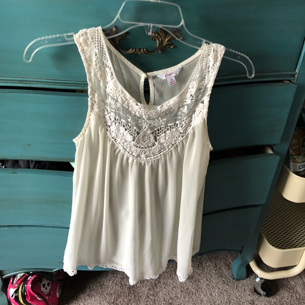Ivory tank with lace